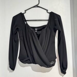 Windsor Black Wrap Fitted Blouse